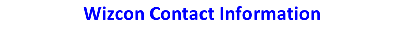 Wizcon Contact Information s
